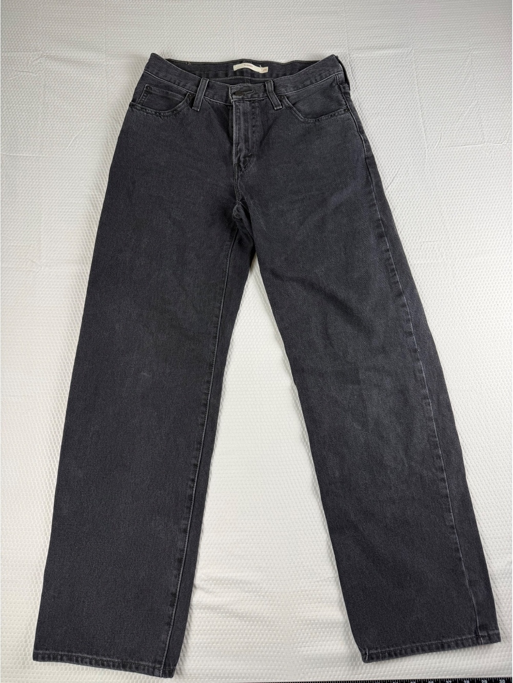 Levi's Women's 94 Baggy Wide Leg Jeans Size 26 Black Faded Relaxed 100% Cotton